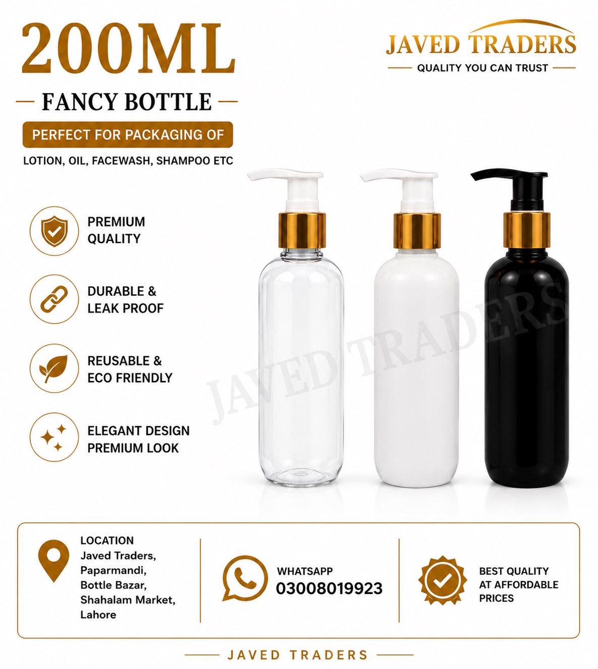 Javed Traders and pet bottle manufacturers ad preview